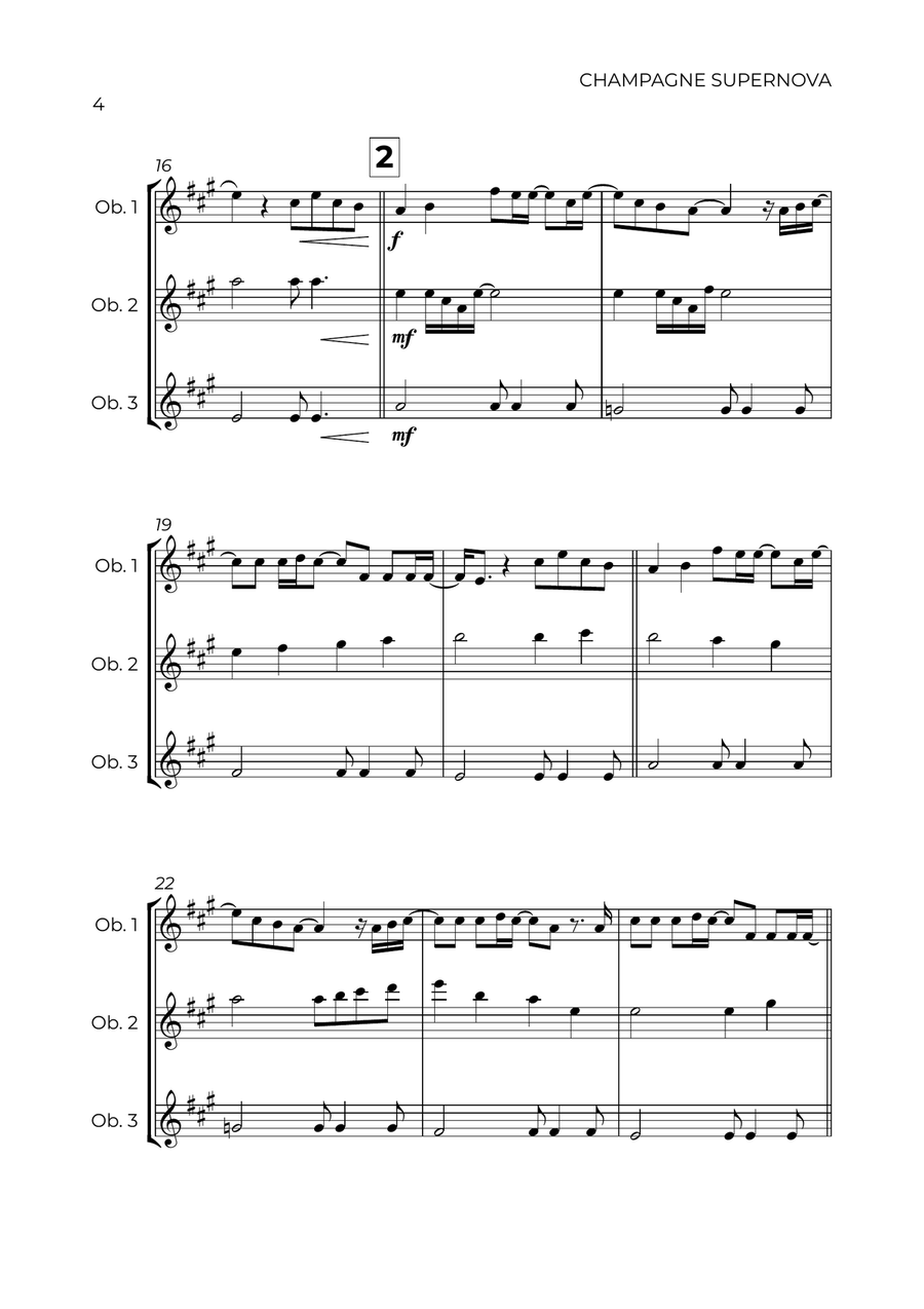 Champagne Supernova Woodwind Trio scores gallery preview page 4
