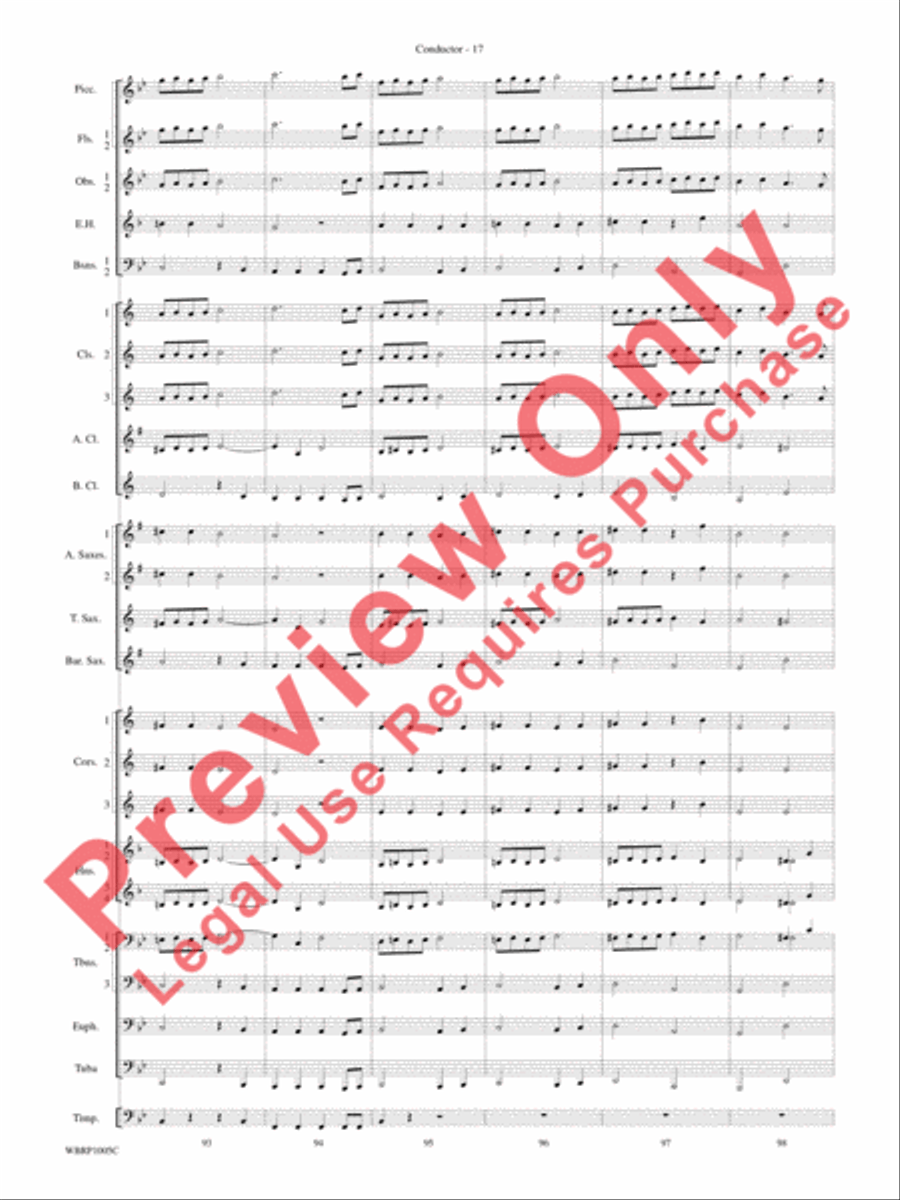 Prelude and Fugue in B-flat Major Concert Band scores gallery preview page 19