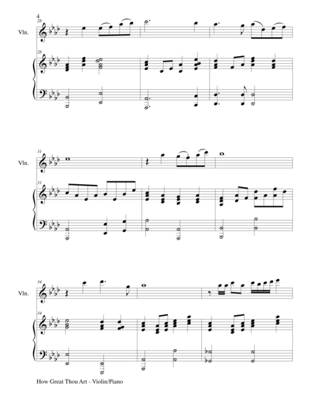 HOW GREAT THOU ART (Violin/Piano and Violin Part)