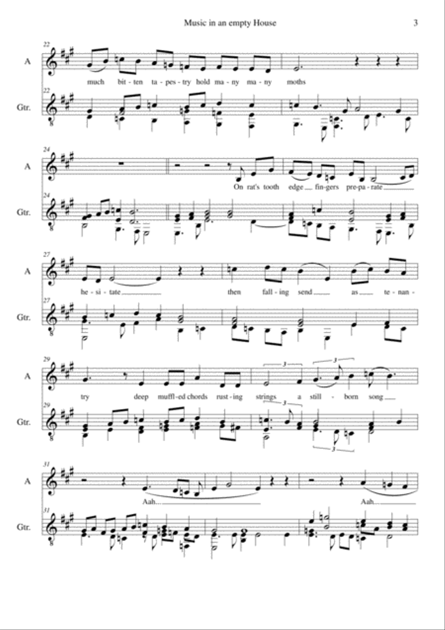Music in an empty house (Alto Voice and Guitar) Piano, Vocal, Guitar scores gallery preview page 3