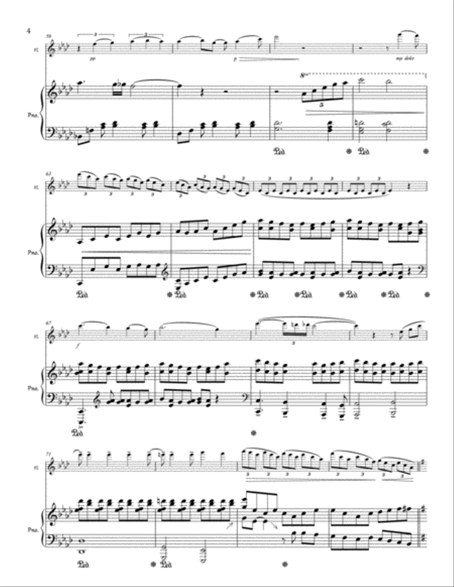 Tema y variaciones sobre una canción de Albarrán Flute Solo scores gallery preview page 4