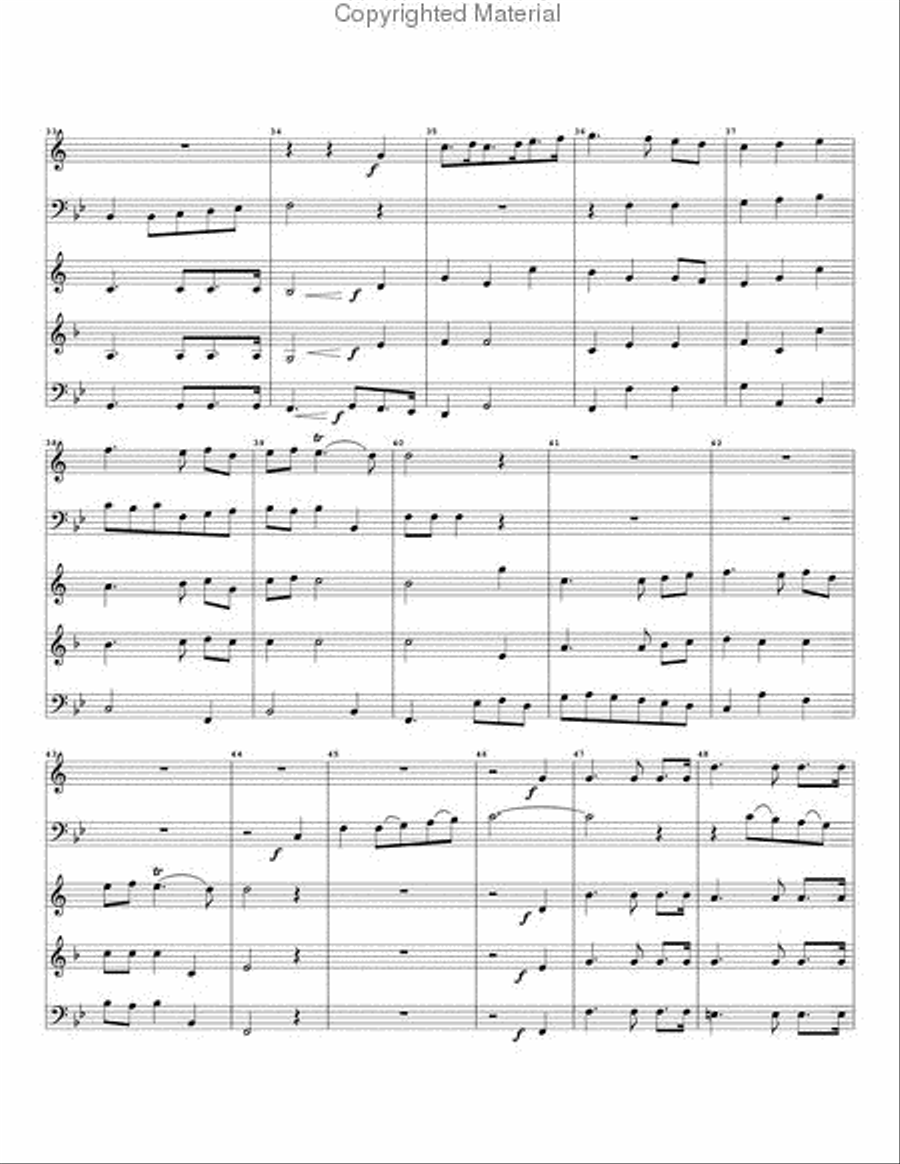Trumpet Shall Sound in the key of D for Brass Quintet Brass Quintet scores gallery preview page 4