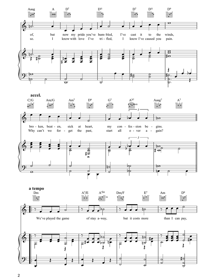 I Surrender, Dear Piano, Vocal, Guitar scores gallery preview page 2