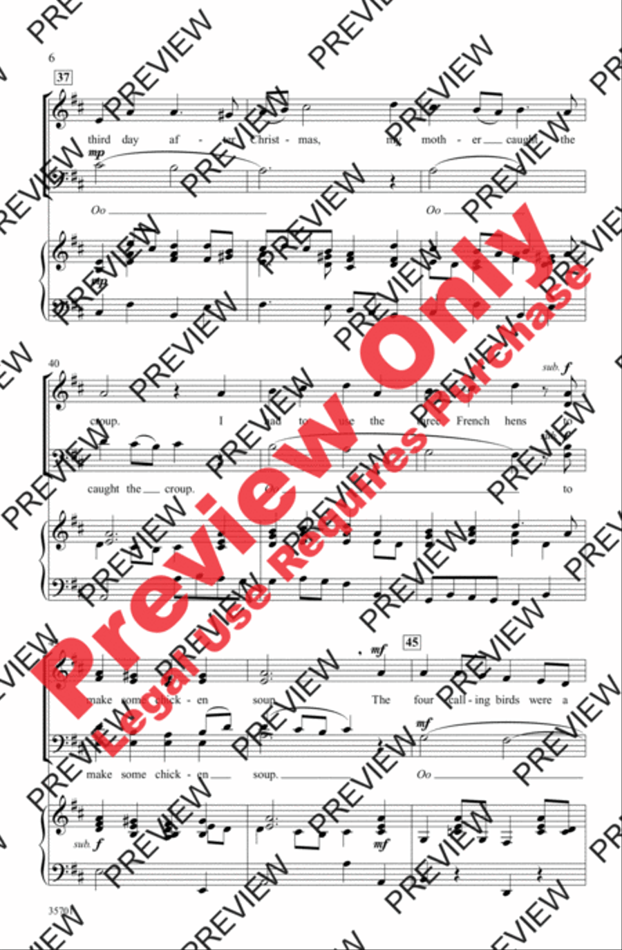 The Twelve Days After Christmas 4-Part scores gallery preview page 6