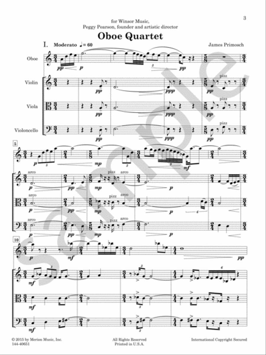 Oboe Quartet Chamber Music scores gallery preview page 3