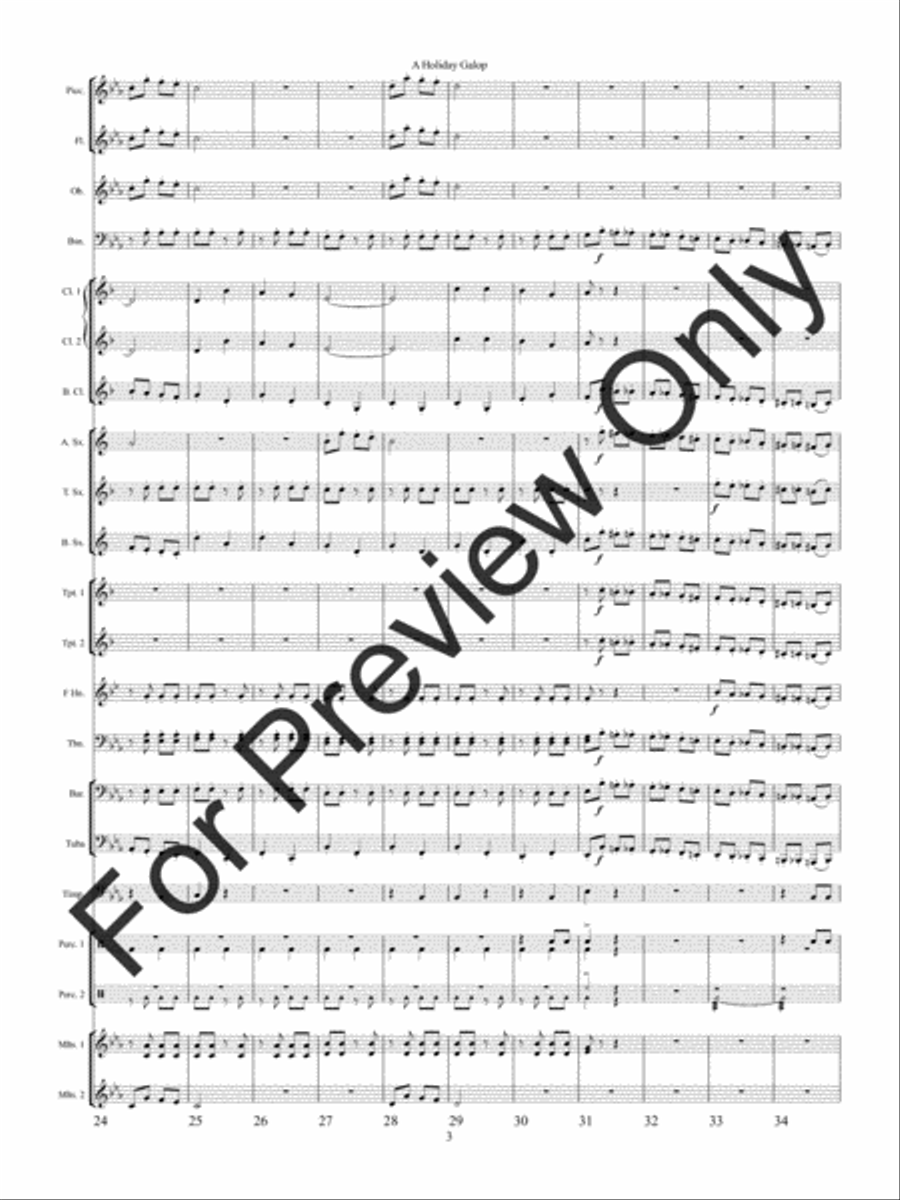 A Holiday Galop (Score) Concert Band scores gallery preview page 6