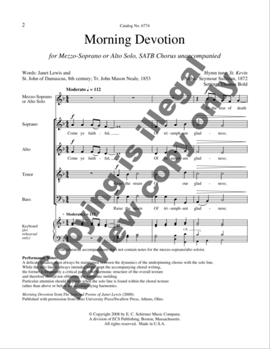 Morning Devotion 4-Part scores gallery preview page 6