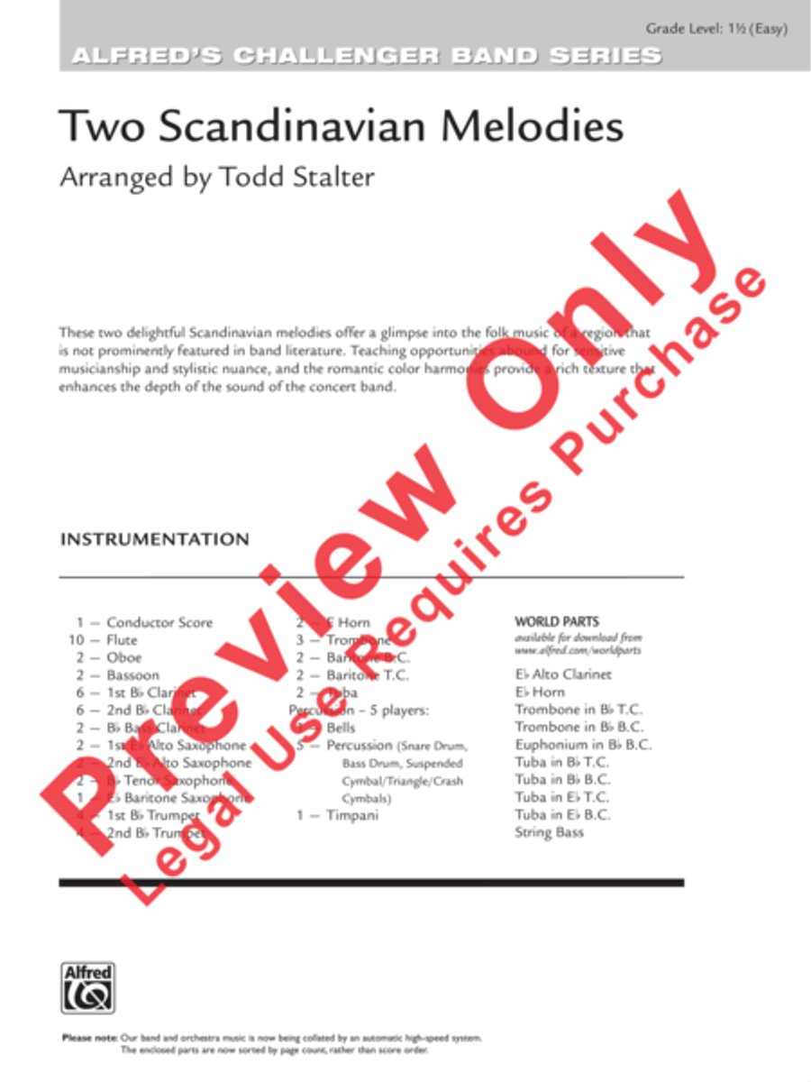 Two Scandinavian Melodies Concert Band scores gallery preview page 2