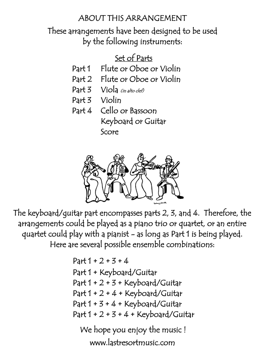 Yedid Nefesh String Quartet (3 Violins & Cello) or Piano Quintet Large Ensemble scores gallery preview page 3