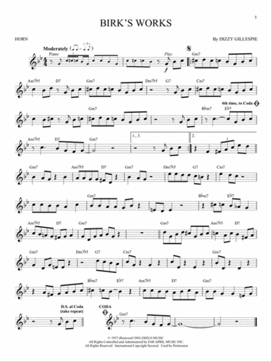 Jazz Blues Favorites Horn scores gallery preview page 4