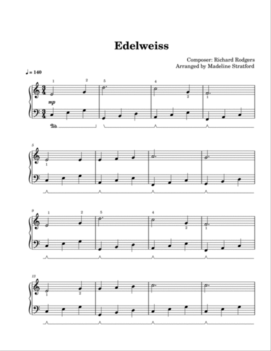 Edelweiss Piano, Vocal scores gallery preview page 2