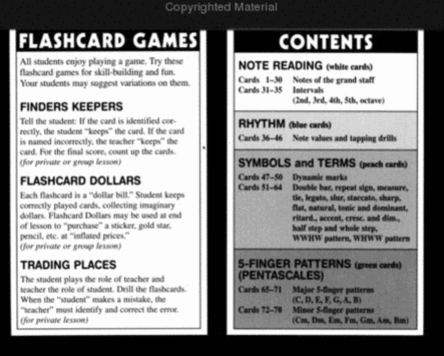 Piano Adventures Flashcards In-a-Box Piano Method scores gallery preview page 2