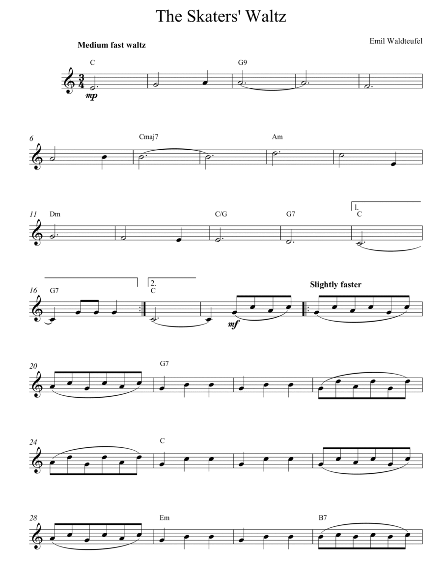 The Skaters Waltz Piano scores gallery preview page 1