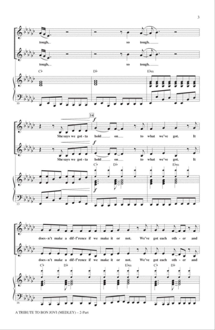 A Tribute To Bon Jovi (Medley) 2-Part scores gallery preview page 2