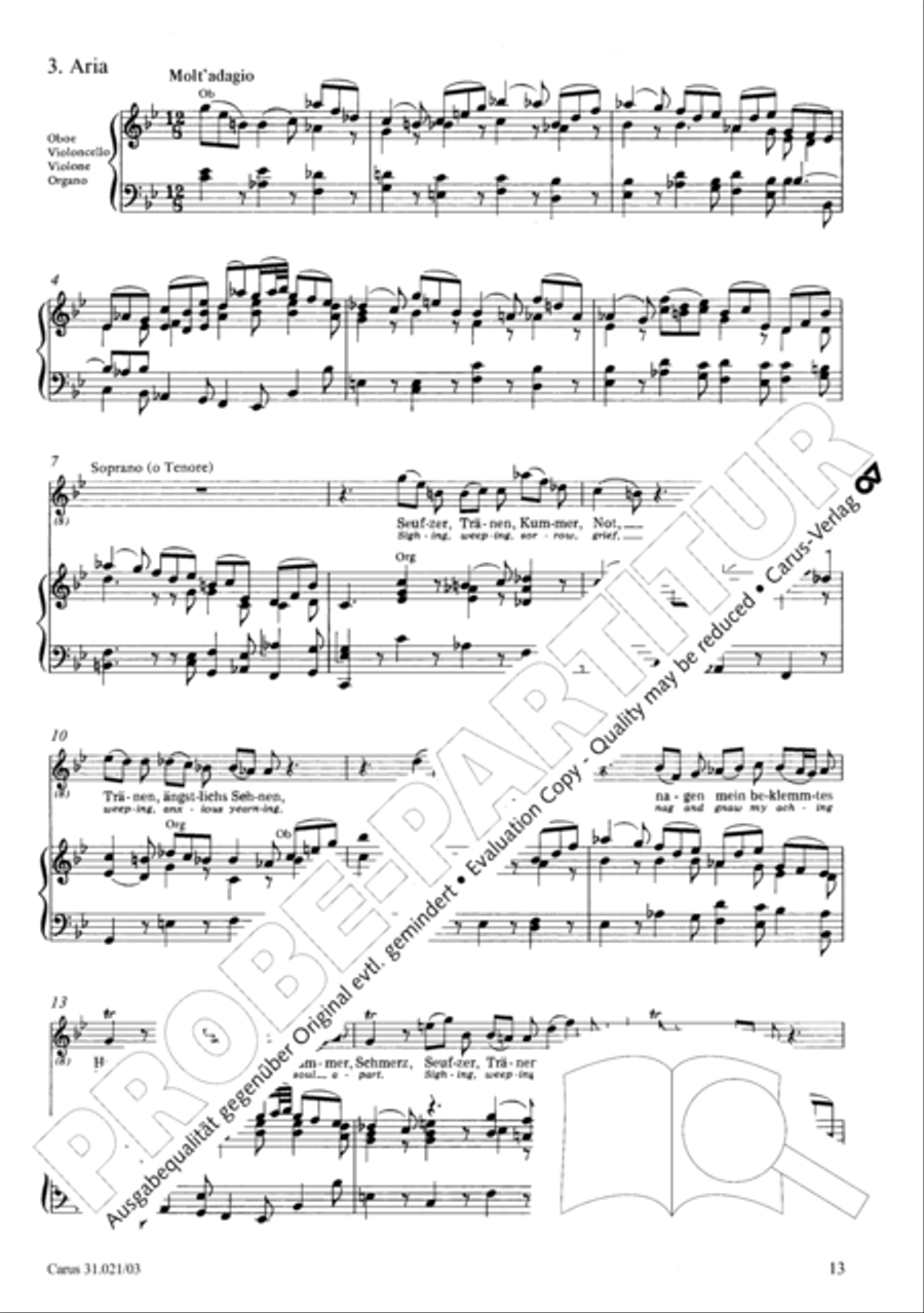 Lord my God, my heart and soul were sore distressed (Ich hatte viel Bekummernis) STB scores gallery preview page 14