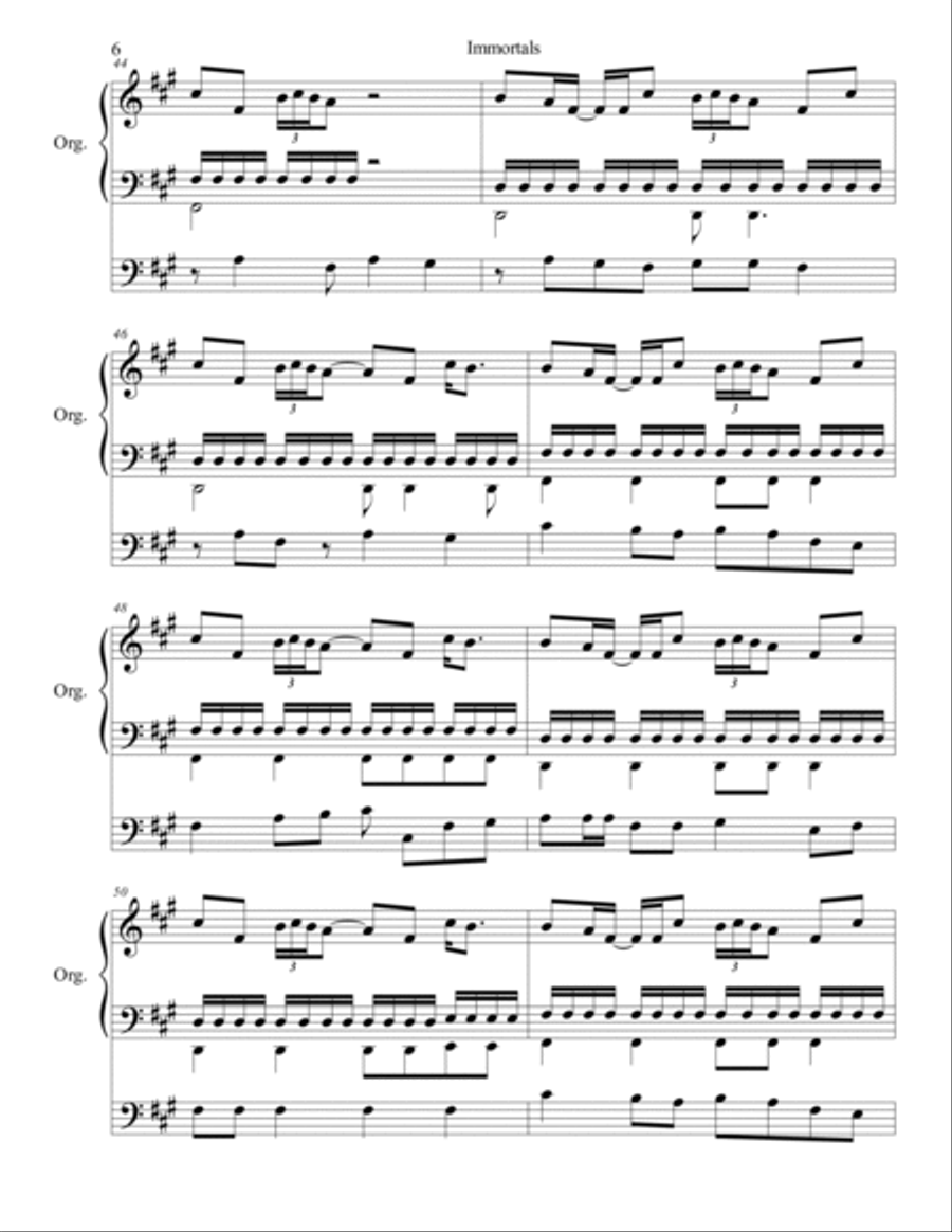 Immortals Immortals Organ Solo scores gallery preview page 6