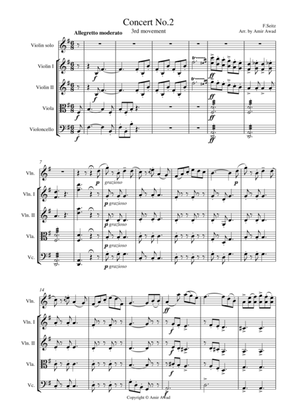Seitz 3rd movement from Pupil (Student) Concerto No.3 in G major for Violin and Piano arranged for