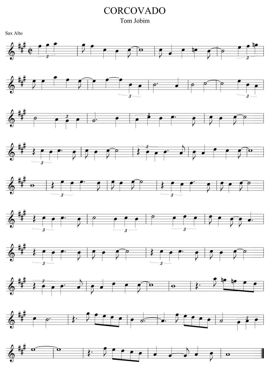 CORCOVADO Alto Saxophone scores gallery preview page 1