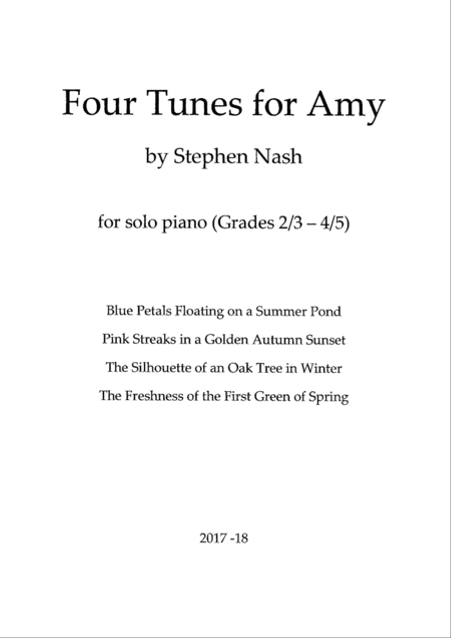 Four Tunes for Amy Piano Method scores gallery preview page 1