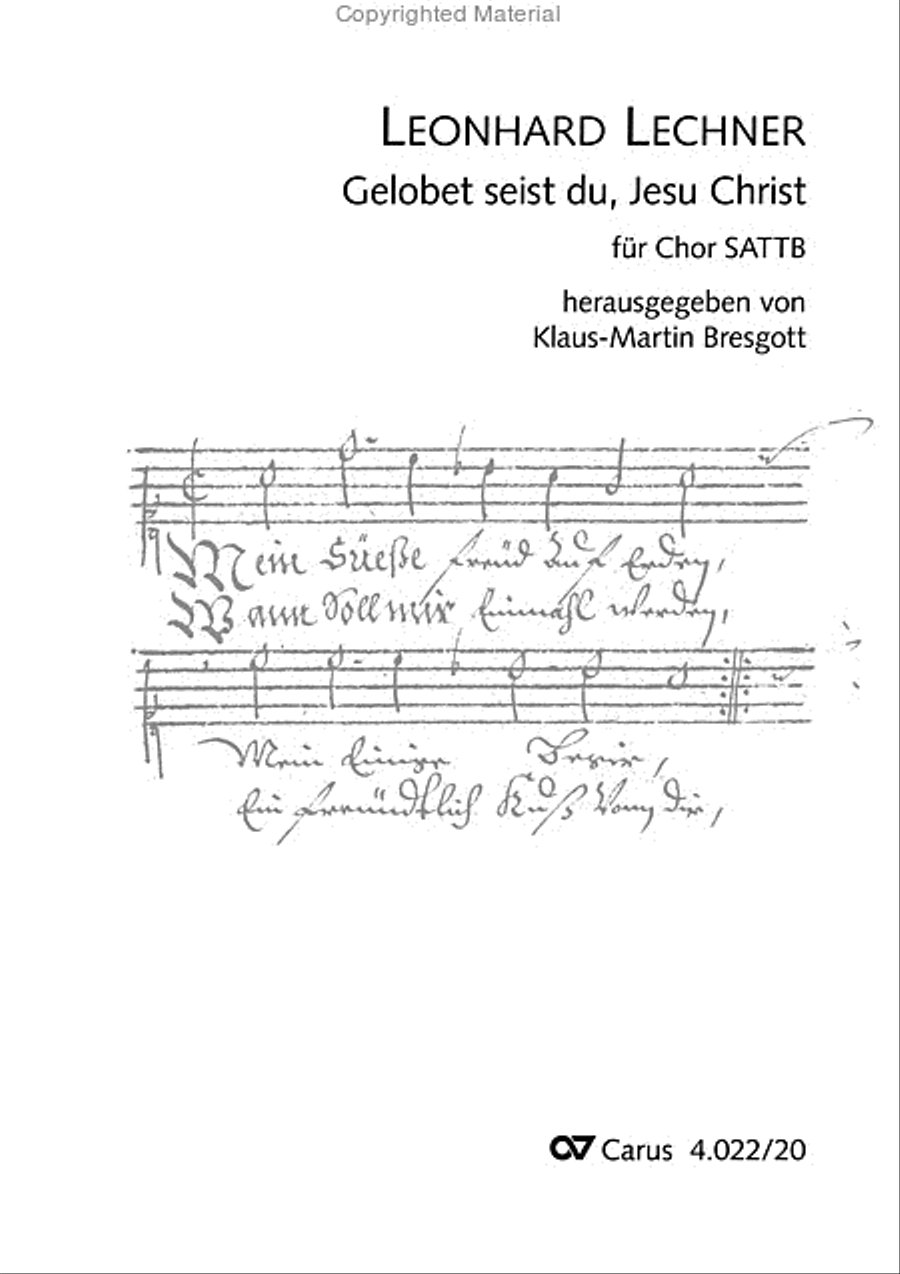 All praise to you, Lord Jesus Christ (Gelobet seist du, Jesu Christ) SATTB scores gallery preview page 2
