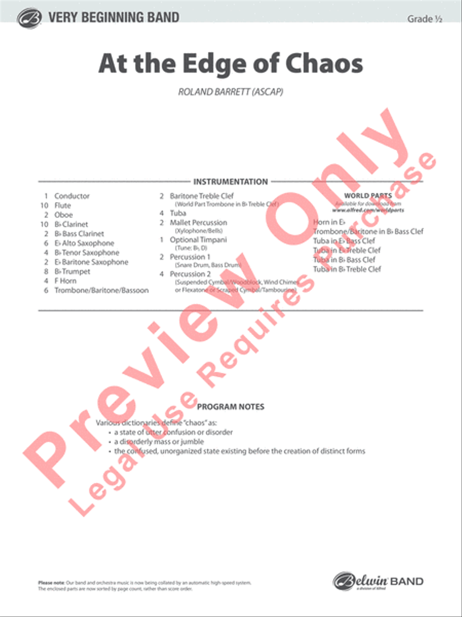 At the Edge of Chaos Concert Band scores gallery preview page 2