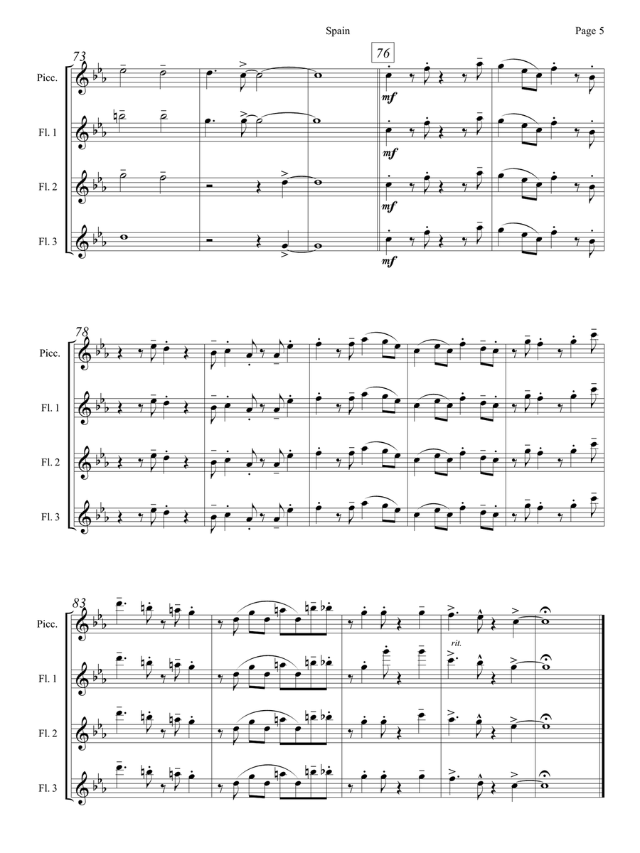 Spain Flute Quartet scores gallery preview page 6