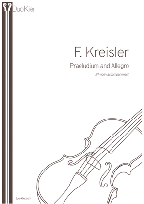 Book cover for Kreisler - Praeludium and Allegro, 2nd violin accompaniment