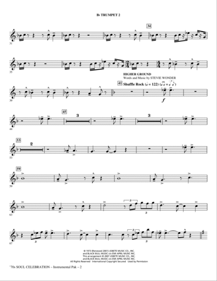 70s Soul Celebration (Medley) - Trumpet 2 Choir scores gallery preview page 2
