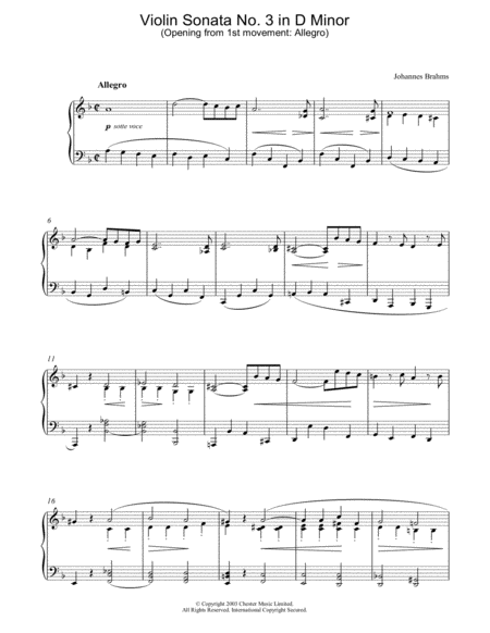 Violin Sonata No. 3 in D Minor (Opening from 1st movement: Allegro)