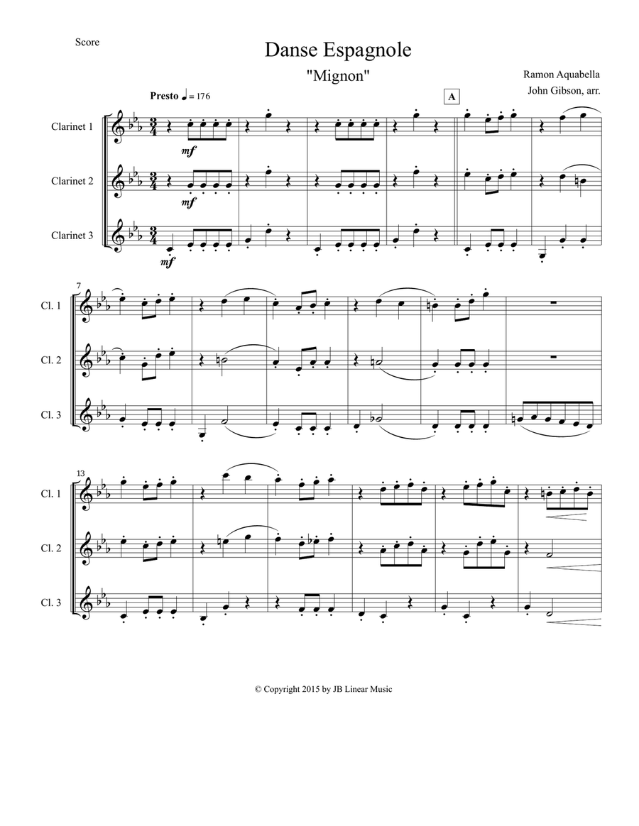 Danse Espagnole for Clarinet Trio Danse Espagnole for Clarinet Trio Clarinet Trio scores gallery preview page 2