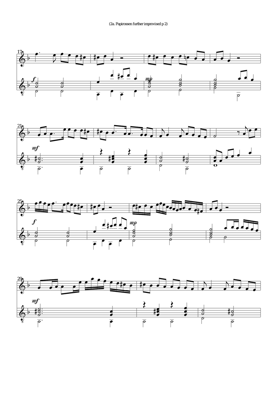 Papirossen (Lament of the cheap-cigarette seller) for flute and guitar Flute scores gallery preview page 4