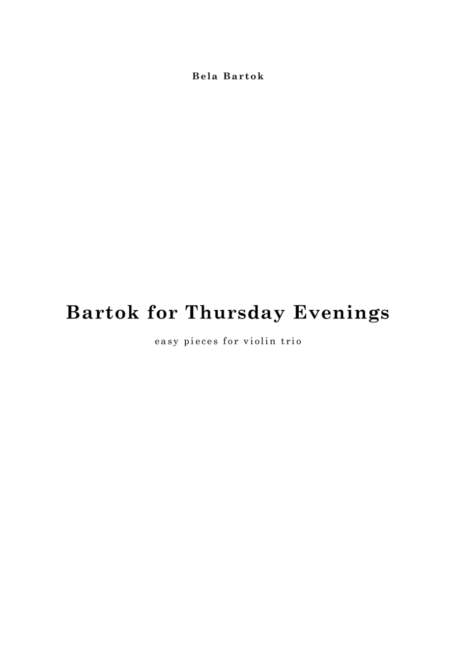 Book cover for Bartok for Thursday Evenings, easy violin trios