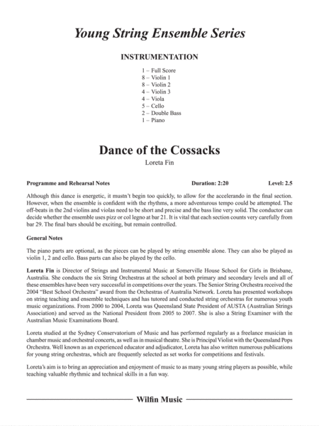 Dance of the Cossacks: Score