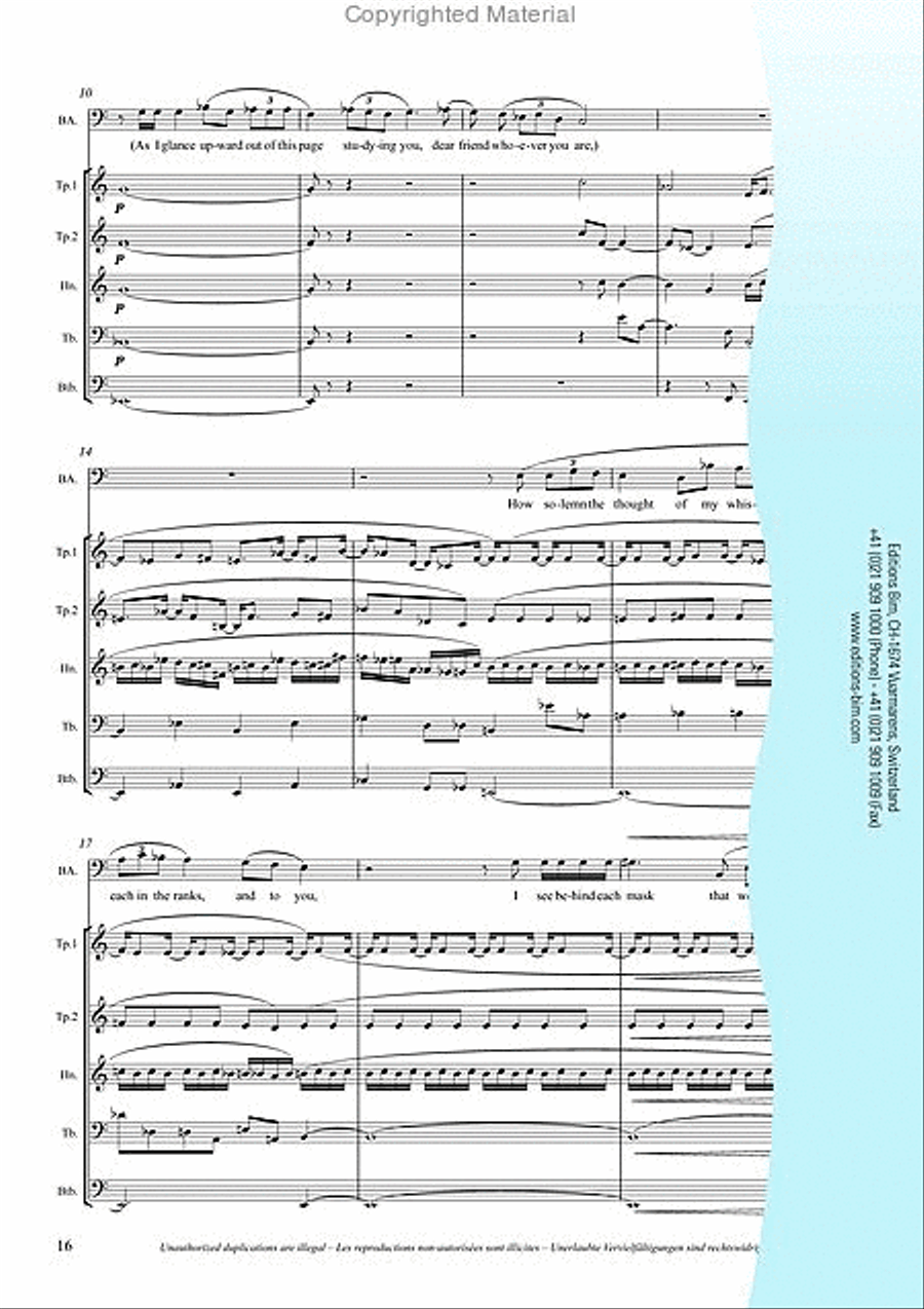 Songs of War and Loss Brass Quintet scores gallery preview page 9