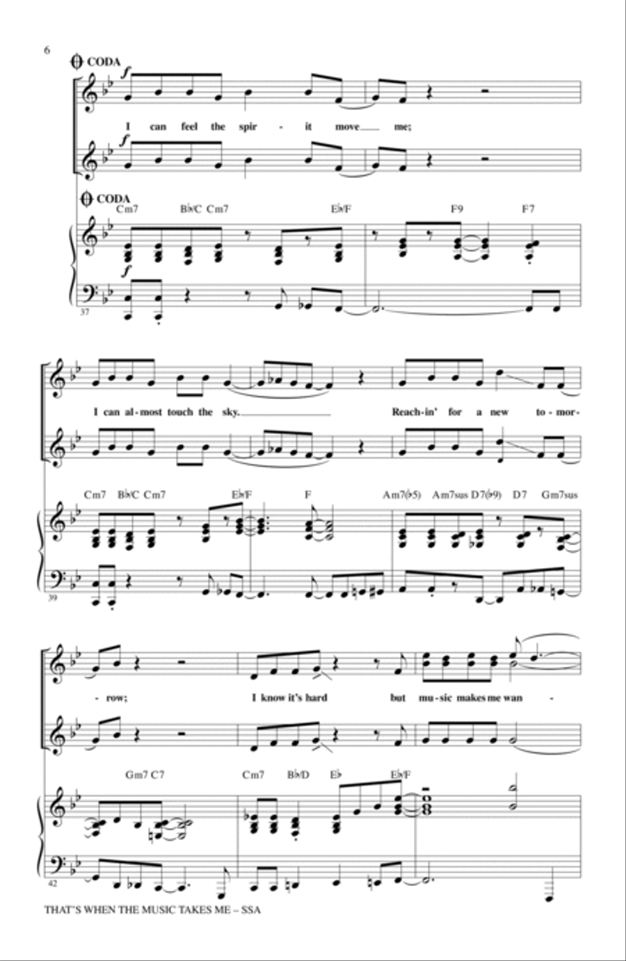 That's When The Music Takes Me SSA scores gallery preview page 5