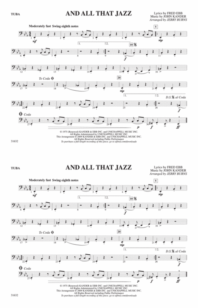 And All That Jazz (from Chicago): Tuba