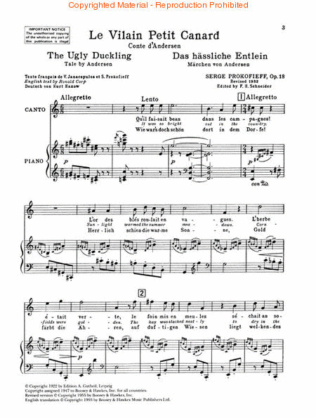 The Ugly Duckling, Op. 18