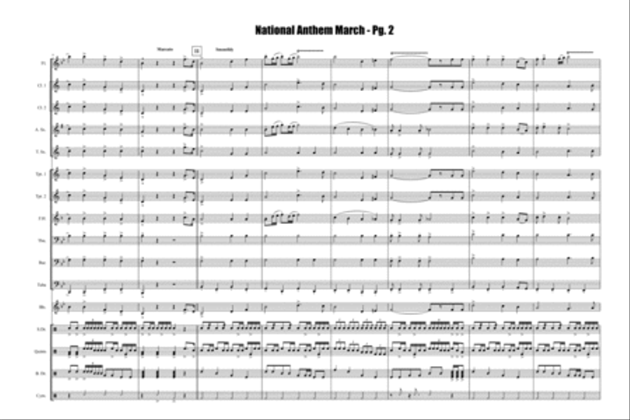 National Anthem March National Anthem March Marching Band scores gallery preview page 3