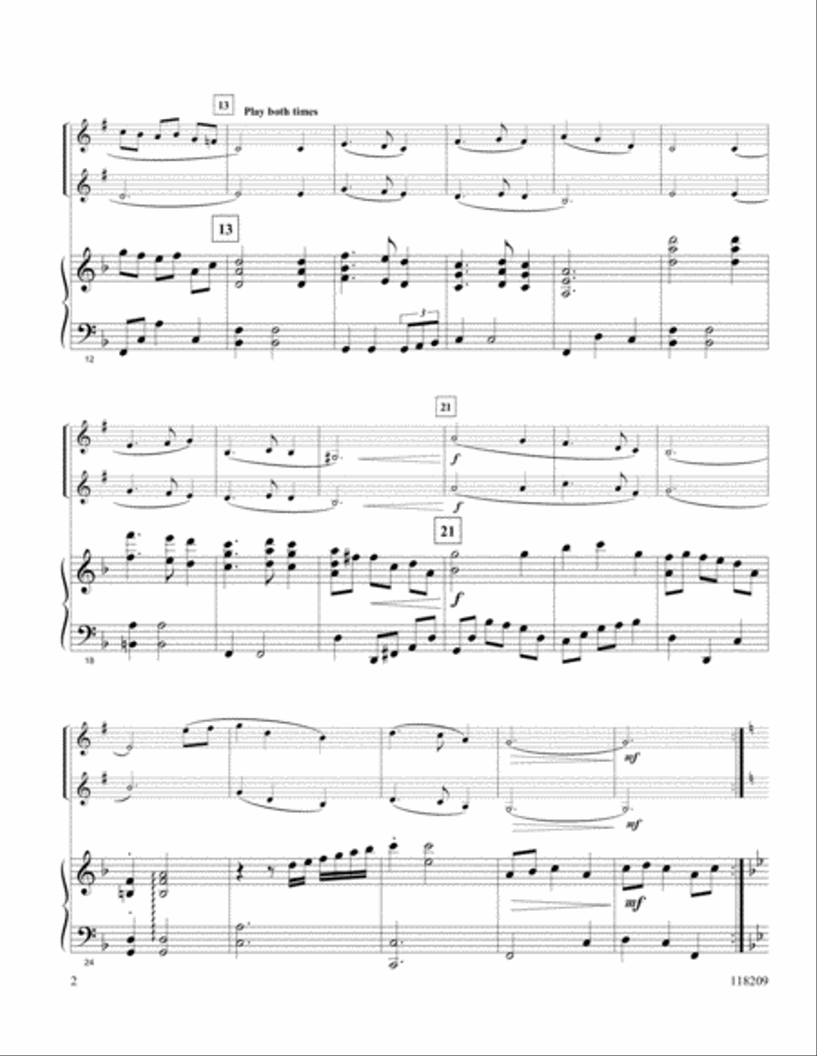 Silent Night Clarinet Duet scores gallery preview page 2