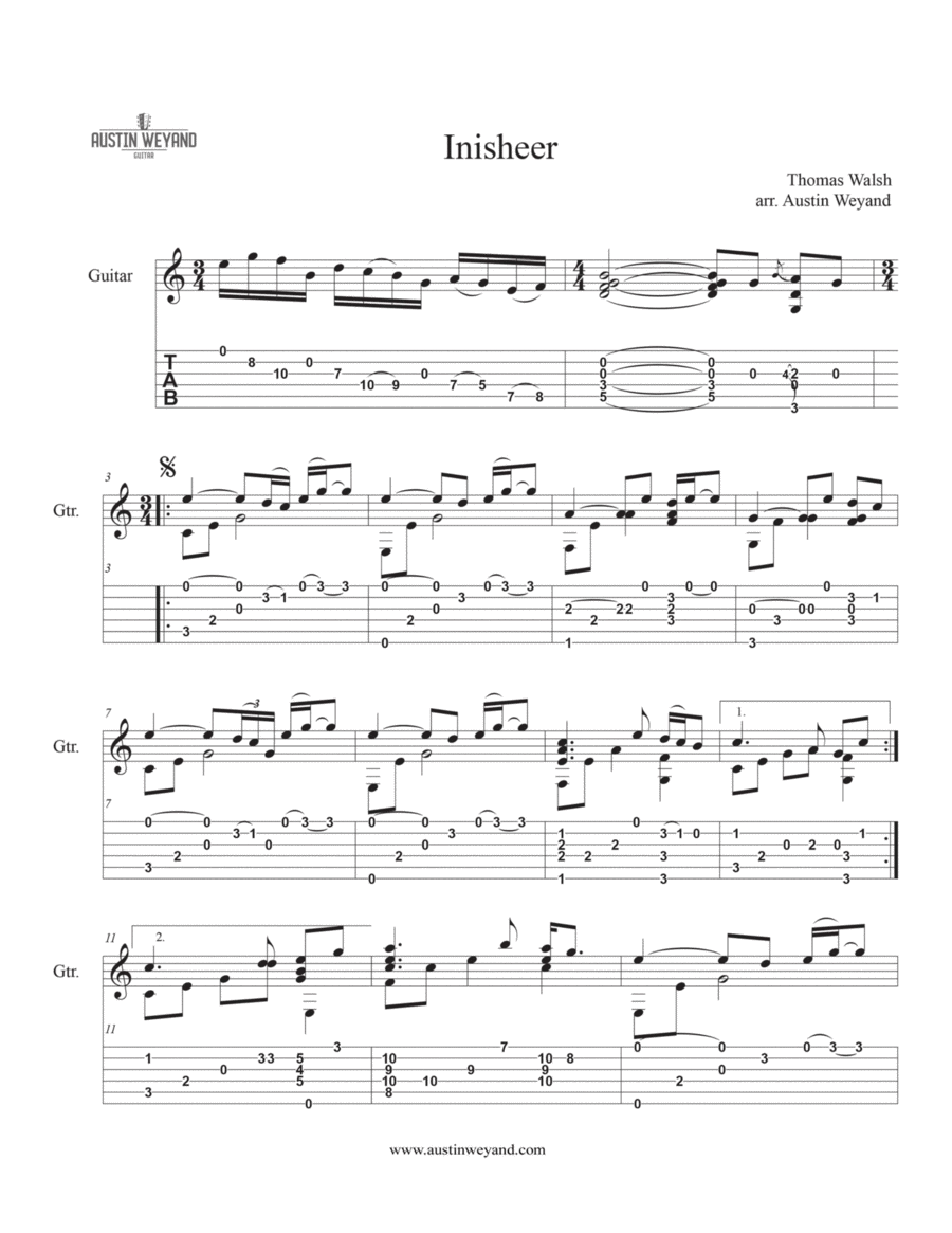 Inisheer Inisheer Guitar Solo scores gallery preview page 1