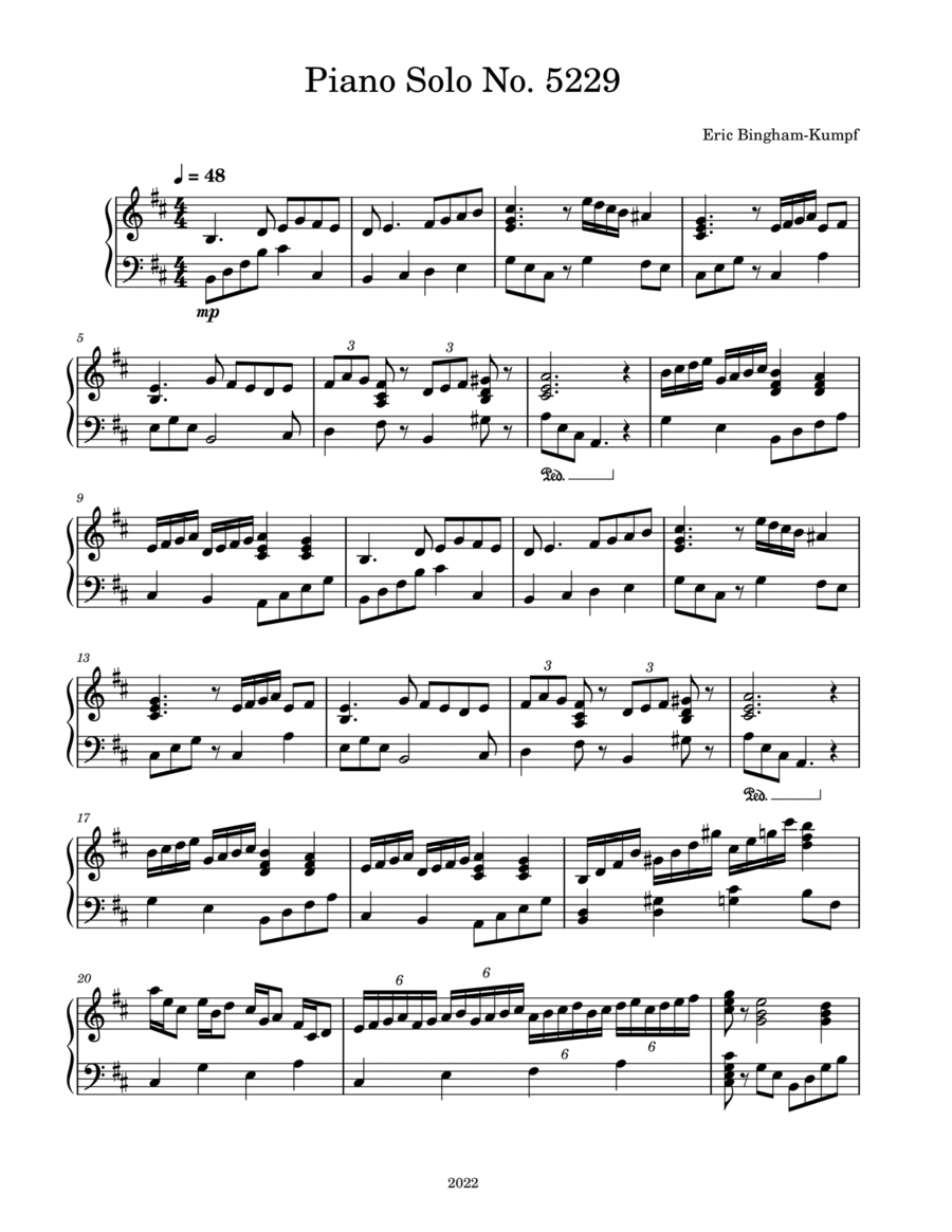 Piano Solo No. 5229 Piano Solo scores gallery preview page 1