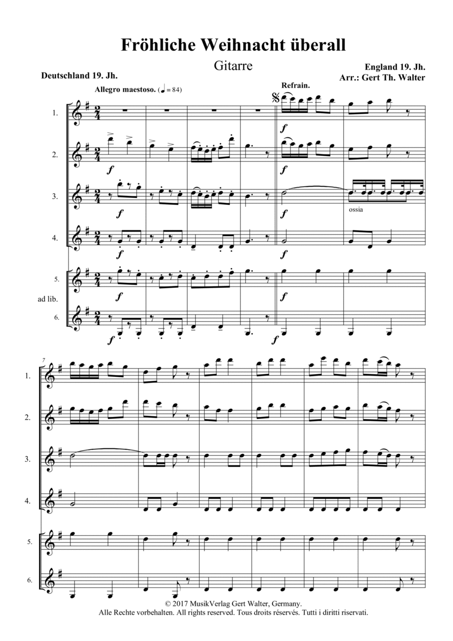 Merry Christmas Everywhere Guitar Ensemble scores gallery preview page 1
