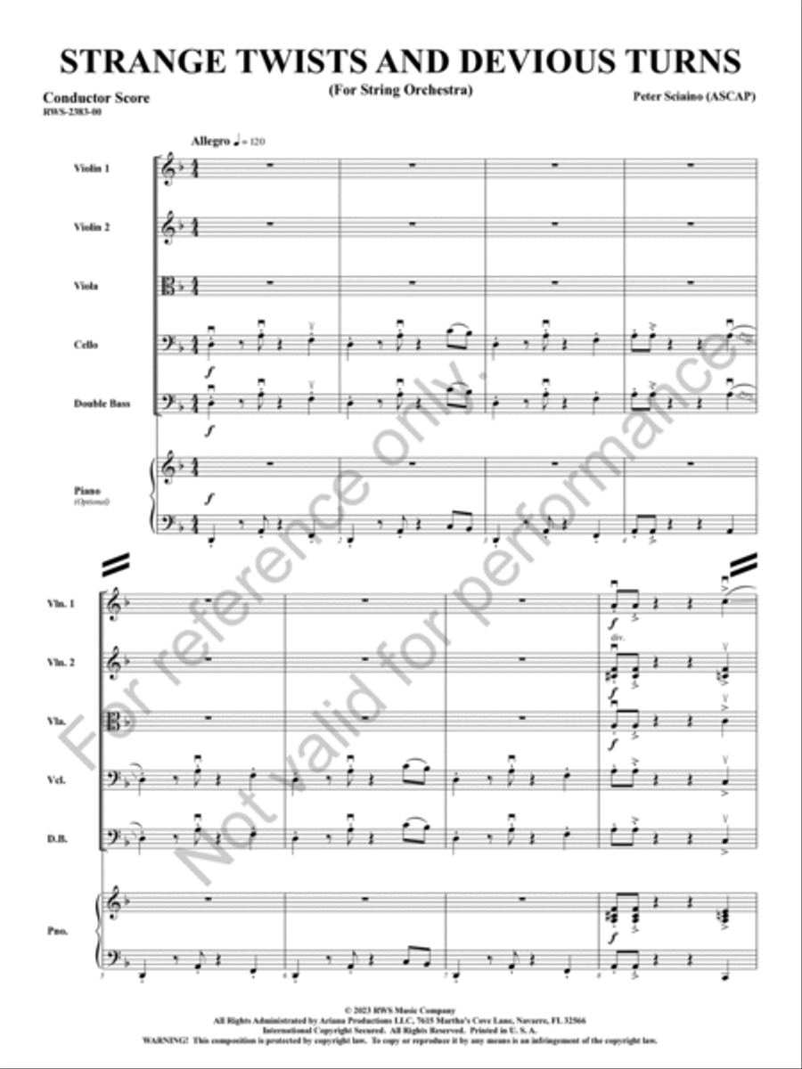 Strange Twists and Devious Turns String Orchestra scores gallery preview page 4