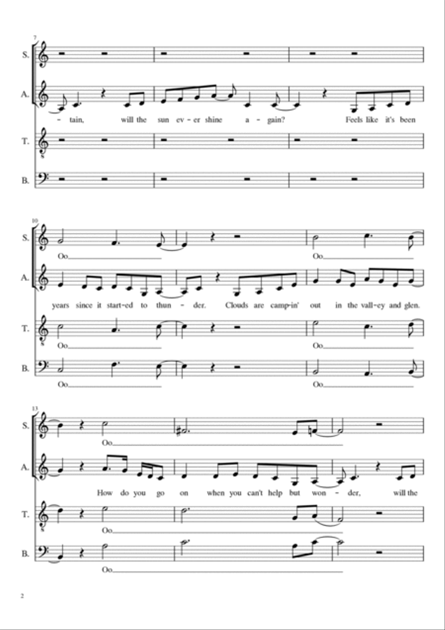 Will The Sun Ever Shine Again 4-Part scores gallery preview page 2