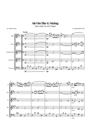 Book cover for Air On The G String (from Suite No.3 in D Major) (Bach) - Woodwind quintet