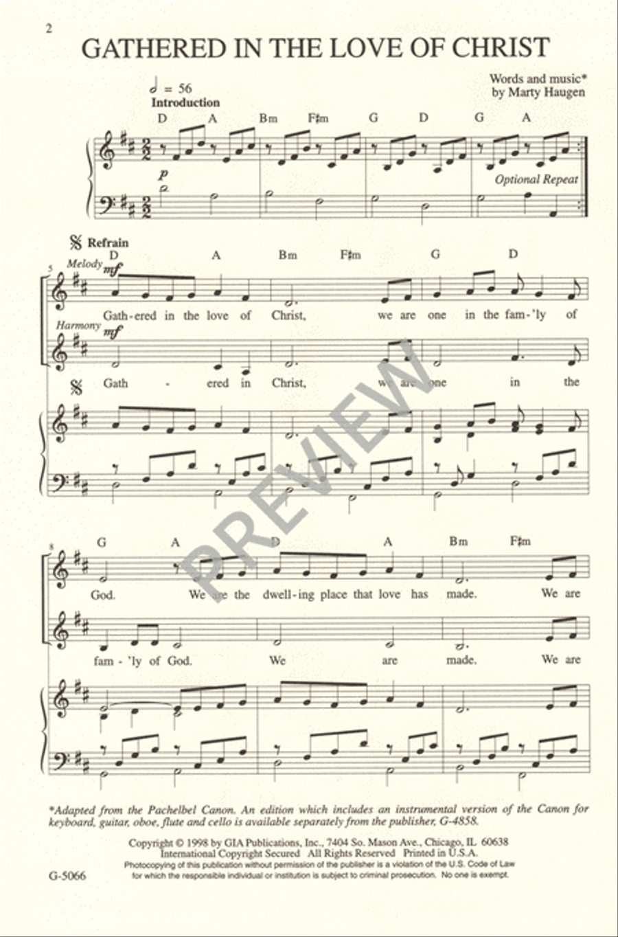 Gathered in the Love of Christ 2-Part scores gallery preview page 2