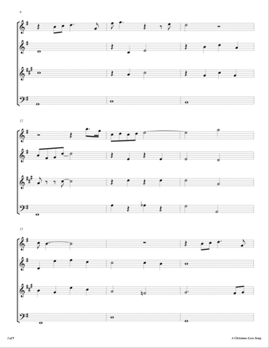 A Christmas Love Song Woodwind Quartet scores gallery preview page 3