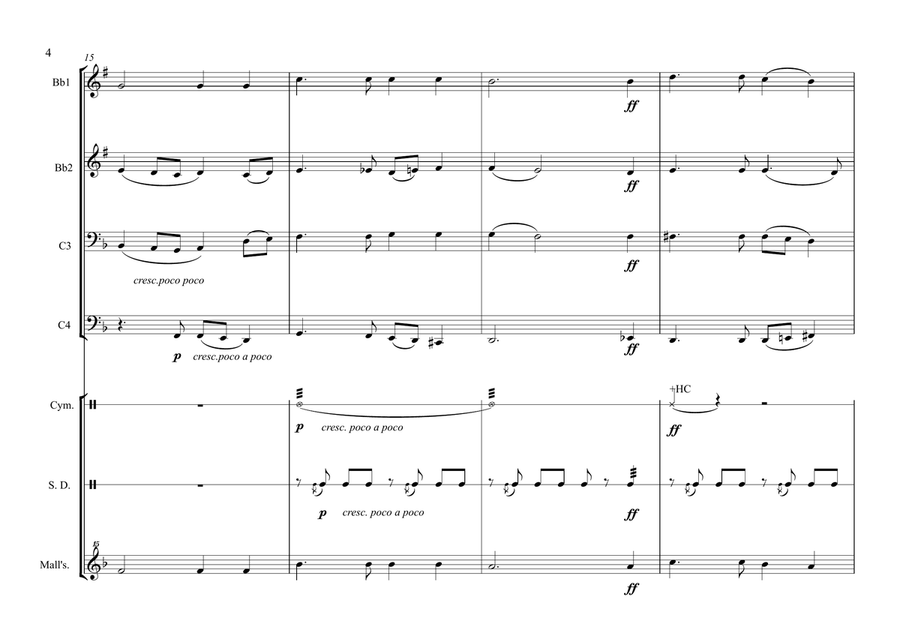 Kviteseid Song for Brass/Messing Quartet Brass Ensemble scores gallery preview page 4