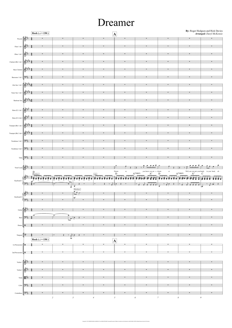 Dreamer Full Orchestra scores gallery preview page 1
