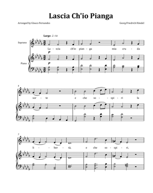 Lascia Ch'io Pianga by Händel - Soprano & Piano in D-flat Major